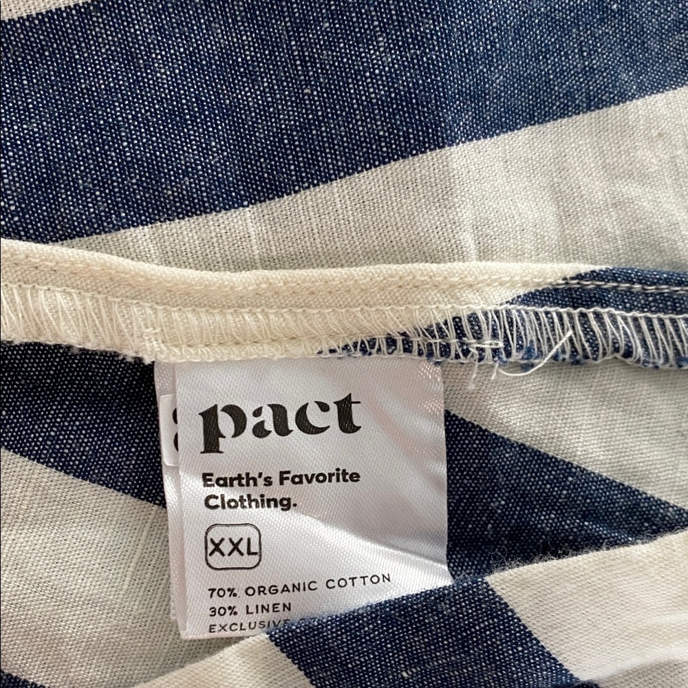 Pact cotton Navy and White Stripe Button-Front Dress - Picture 9 of 10